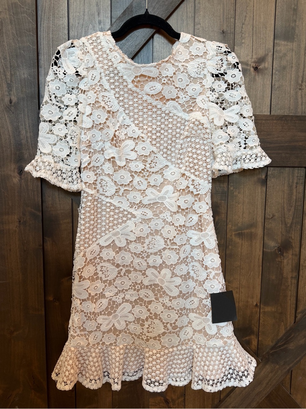 Lulu's Cream White Floral Lace Mini Dress